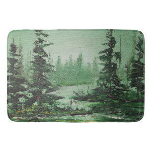 Bath Mat Ann Hayes Painting Green Forest