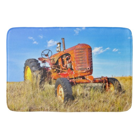 Bath Mat Antiek Oranje Tractor (Voorkant)