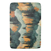 Bath Mat Bergen en Bomen Groen en Sinaasappel (Voorkant Verticaal)