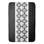Bath Mat/Black en White Floral Shapes Badmat (Voorkant Verticaal)