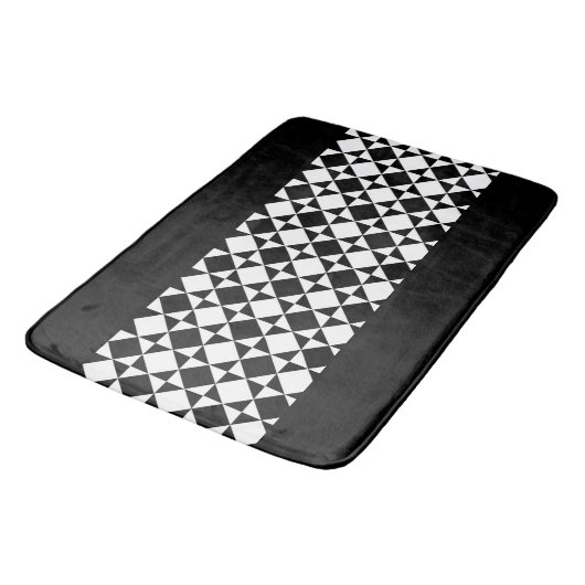 Bath Mat/Black en White Gecontroleerd Badmat (Gekanteld)