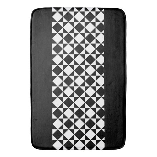 Bath Mat/Black en White Gecontroleerd Badmat (Voorkant Verticaal)