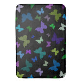 Bath Mat/Black met Butterflies Badmat (Voorkant Verticaal)