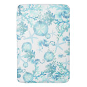 Bath Mat Blauwgroen Blue Seahorse Sanddollar Seash (Voorkant Verticaal)