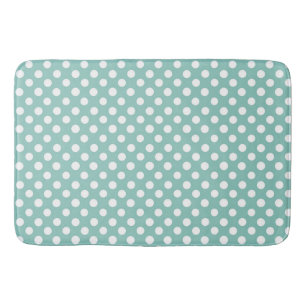 Bath Mat/Blauwgroen & White Polka Dots Badmat