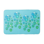 Bath Mat - Blue and Green Bubbles on Aqua (Voorkant)