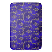 Bath Mat-Blue & Gold Badmat (Voorkant Verticaal)