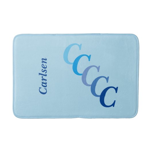 Bath Mat - Blue Name and Initialen (Voorkant)