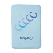 Bath Mat - Blue Name and Initialen (Voorkant Verticaal)