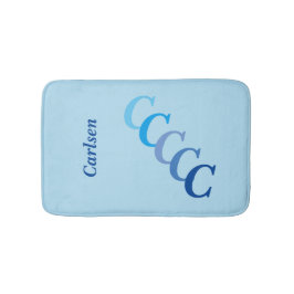 Bath Mat - Blue Name and Initialen