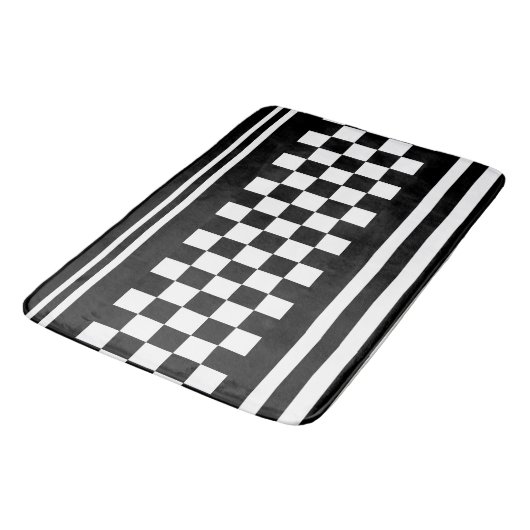 Bath Mat/Checkered en Strips Badmat (Gekanteld)