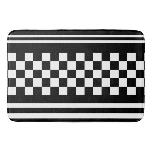 Bath Mat/Checkered en Strips Badmat (Voorkant)