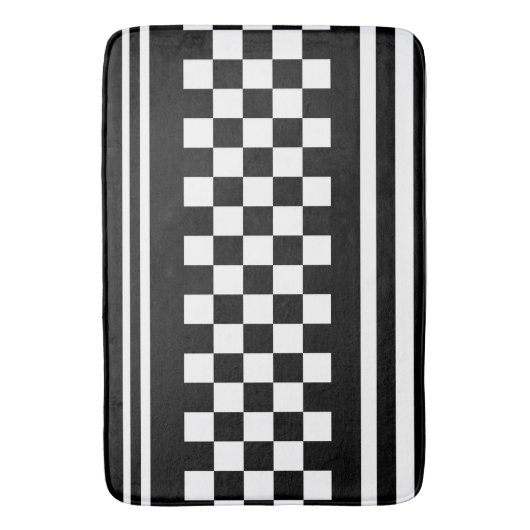 Bath Mat/Checkered en Strips Badmat (Voorkant Verticaal)