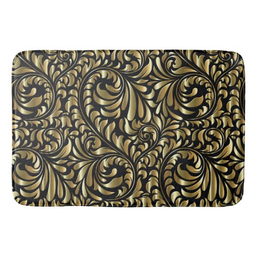 Bath Mat - Drama in Black en Gold (Voorkant)
