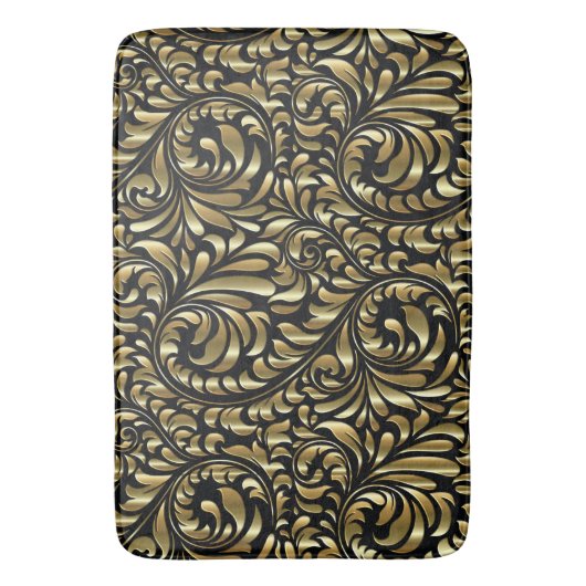 Bath Mat - Drama in Black en Gold (Voorkant Verticaal)
