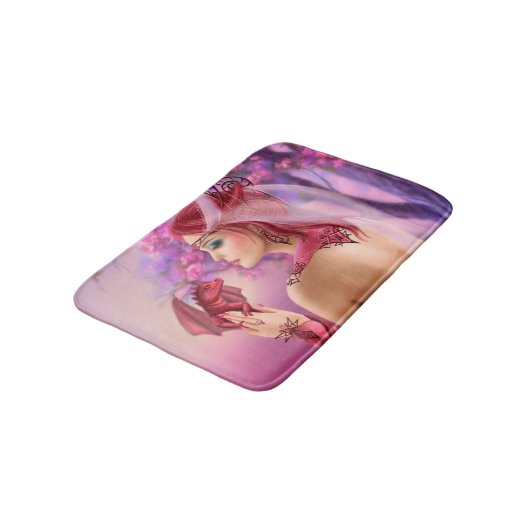 Bath Mat fantasy lady koningin en red dragon (Gekanteld)