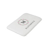 Bath Mat - Floral Circle Monogram Name (Gekanteld)