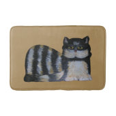 Bath Mat - Fluffy Black and White Tabby (Voorkant)