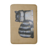 Bath Mat - Fluffy Black and White Tabby (Voorkant Verticaal)