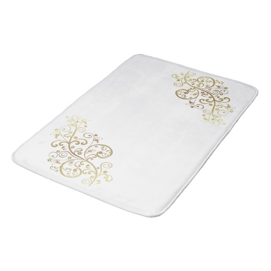 Bath Mat-Gold Swirls Badmat (Gekanteld)