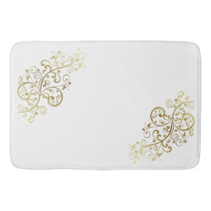 Bath Mat-Gold Swirls Badmat