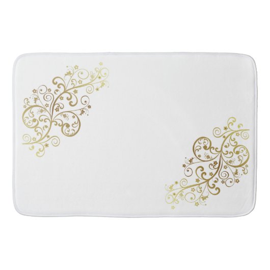 Bath Mat-Gold Swirls Badmat (Voorkant)