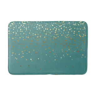 Bath Mat-Golden douche van sterren Blauwgroen Badmat