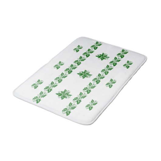 Bath mat - Green Holly Leaves (Gekanteld)