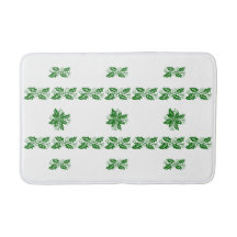 Bath mat - Green Holly Leaves