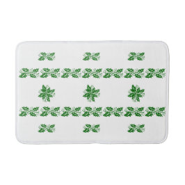 Bath mat - Green Holly Leaves