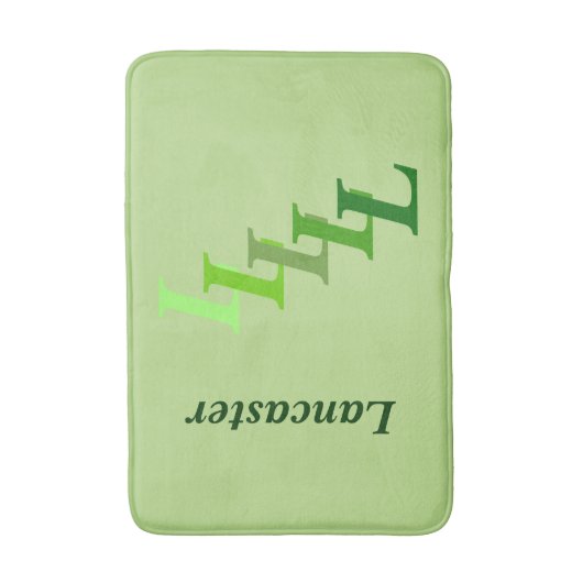 Bath Mat - Green Name and Initialen (Voorkant Verticaal)