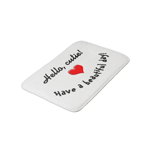 Bath Mat "Hallo, Cutie!" (Gekanteld)