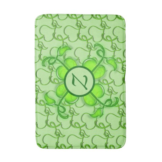 Bath Mat - Ivy Leaves met Monogram (Voorkant Verticaal)