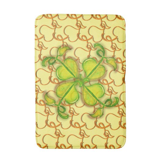 Bath Mat - Ivy Leaves on Yellow (Voorkant Verticaal)