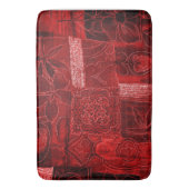 Bath Mat Large Red Floral Print Patchwork (Voorkant Verticaal)