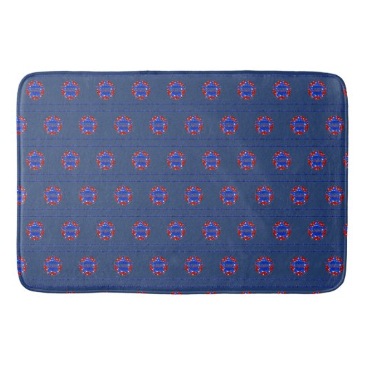 Bath Mat, Large, USA Design in Red, White, Blue Badmat (Voorkant)