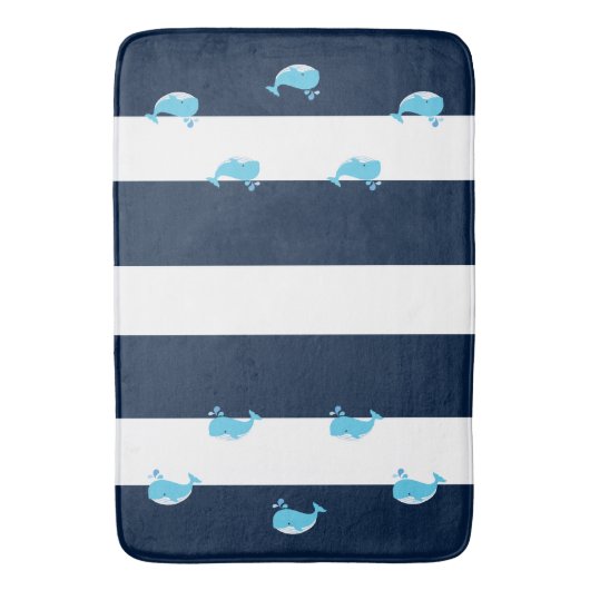 Bath Mat - Light Blue Whale (Voorkant Verticaal)
