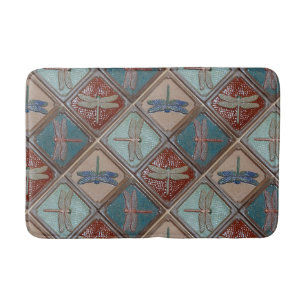 Bath mat met dragonfly-tegel