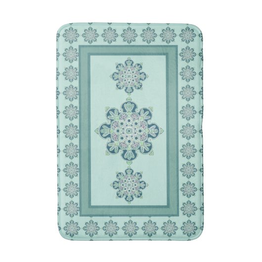 Bath Mat met Green Medallion-design (Voorkant Verticaal)