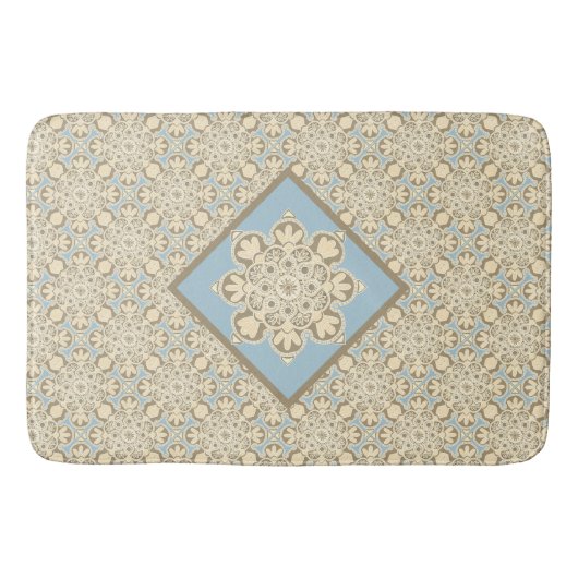 Bath mat met roommelleeuwen op blauw (Voorkant)