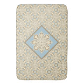 Bath mat met roommelleeuwen op blauw (Voorkant Verticaal)