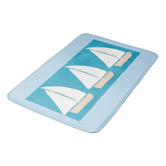 Bath Mat met Sailboat Design (Gekanteld)