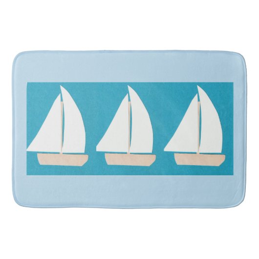 Bath Mat met Sailboat Design (Voorkant)