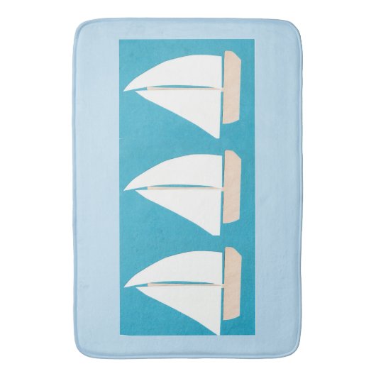 Bath Mat met Sailboat Design (Voorkant Verticaal)