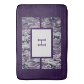 Bath Mat No.2 Paars&Grey Fluid Swirl PERSONALIZE (Voorkant Verticaal)