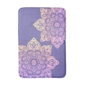 Bath Mat op Paars met grote Boho-medaillons (Voorkant Verticaal)