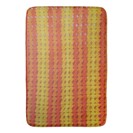 Bath Mat - Oranje Afghaans patroon (Voorkant Verticaal)
