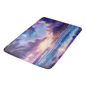 Bath Mat Paarse nacht Sky Moon Tropisch strand (Gekanteld)