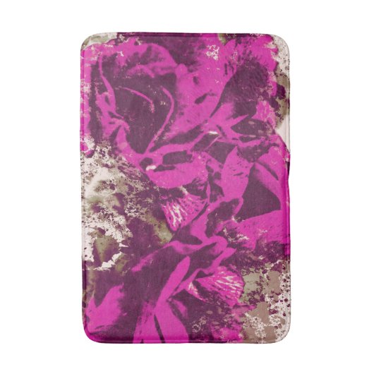Bath Mat Paarse Roos Waterverf (Voorkant Verticaal)