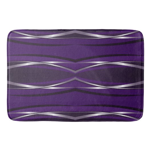 Bath Mat - Paarse Silver Retro (Voorkant)